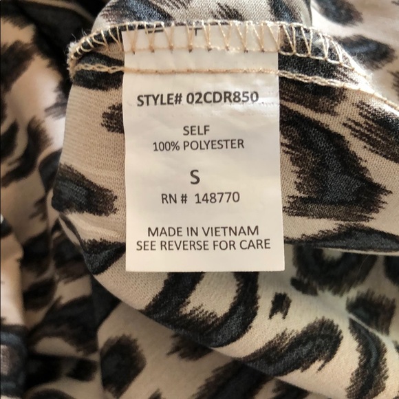 Sienna Sky Dress Ruffle Shoulder Leopard Midi S - Picture 11 of 12